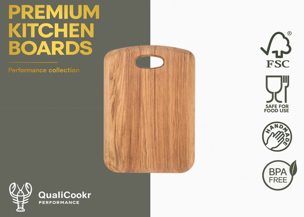 Eiken Serveerboard met handel 340x240x20MM | Borrelplank