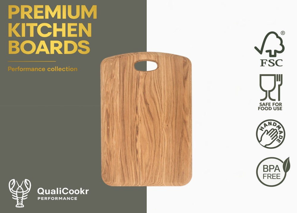 Eiken Serveerboard met handel 450x300x20MM | Borrelplank