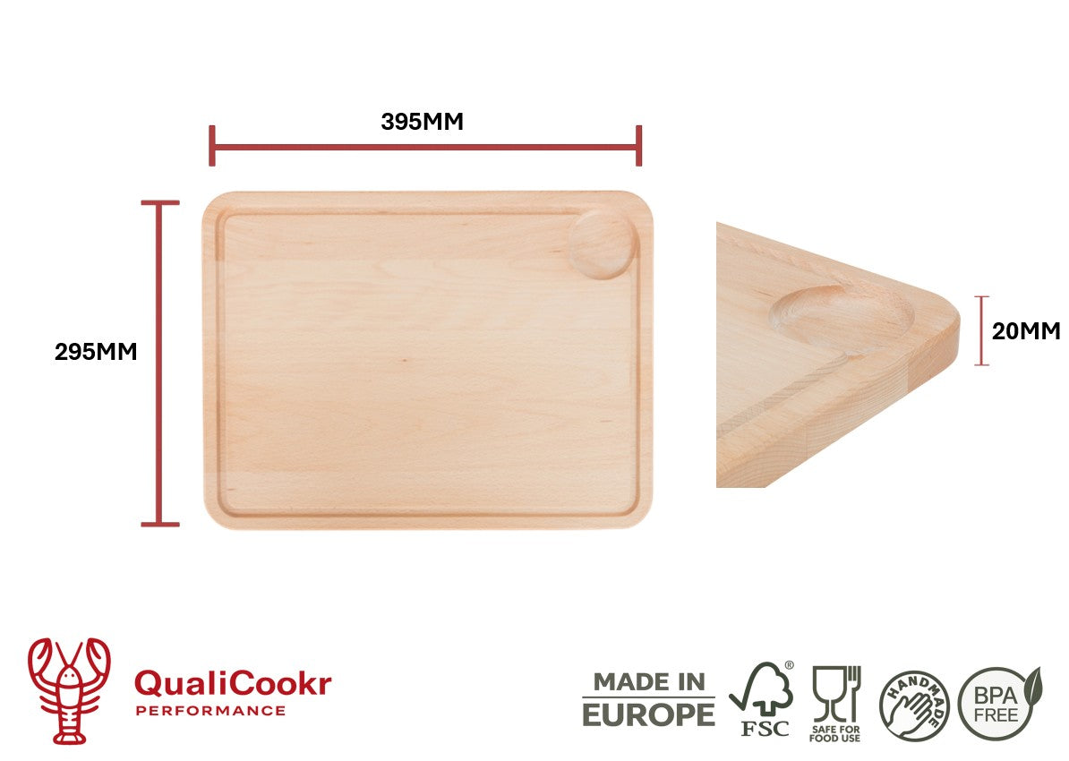 Beukenhout Serveerboard 395x295x20MM | Borrelplank