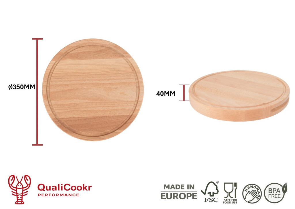 Beukenhout Serveerboard rond ∅350x40MM | Borrelplank