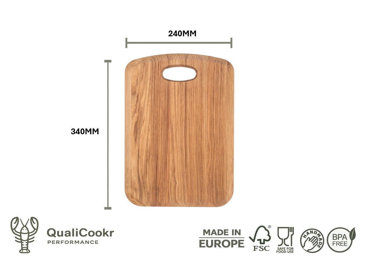 Eiken Serveerboard met handel 340x240x20MM | Borrelplank