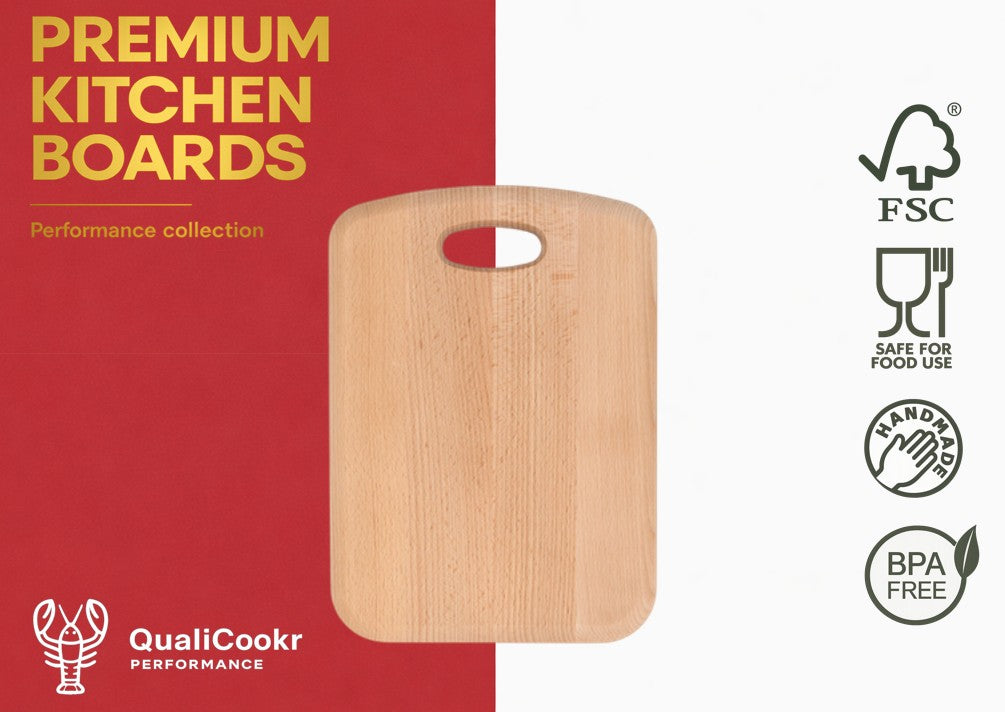 Beukenhout Serveerboard met inkeping 340x240x20MM | Borrelplank