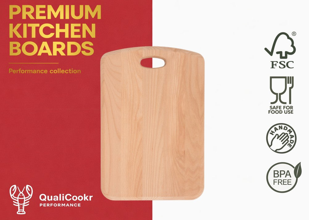 Beukenhout Serveerboard met inkeping 450x300x20MM | Borrelplank