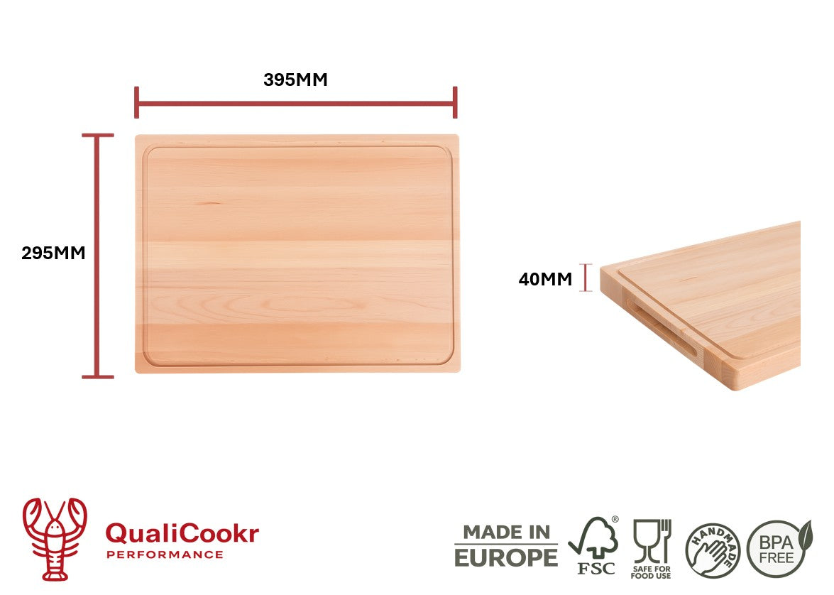 Beukenhout Serveerboard 395x295x40MM | Borrelplank