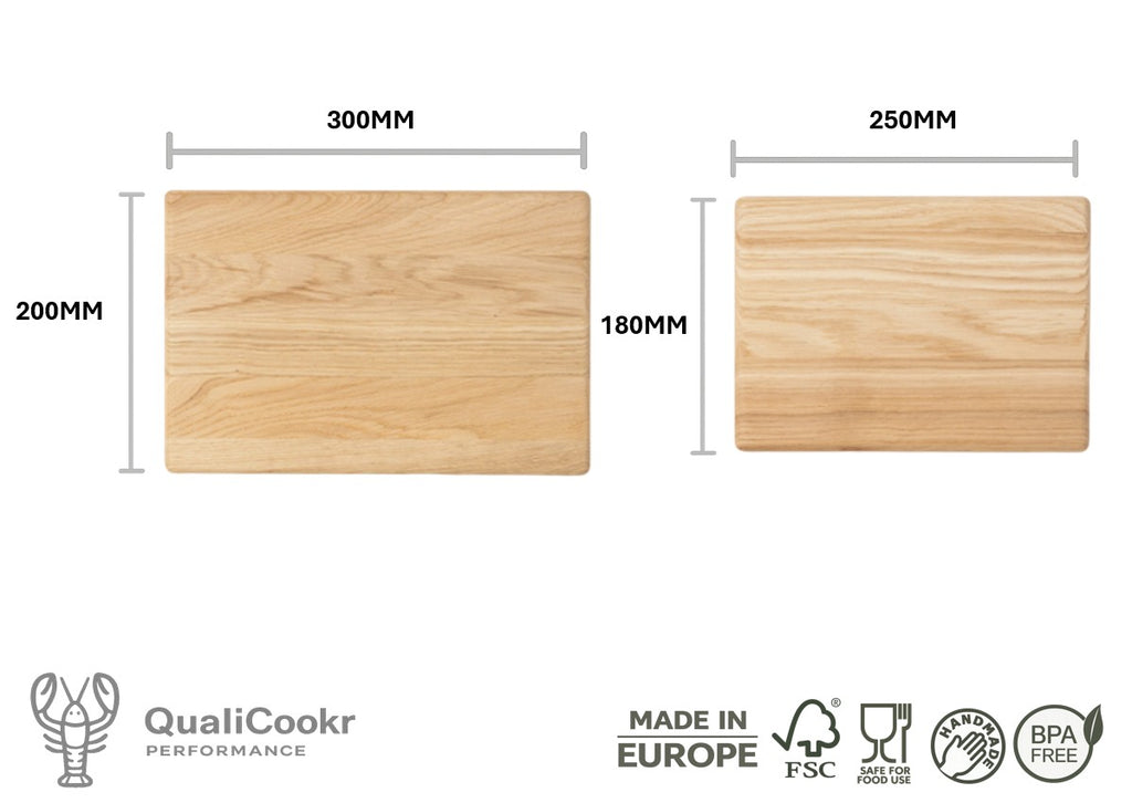 QualiCookr | Eiken Serveerboard Set (2pcs)  (excl. houder)| Borrelplank