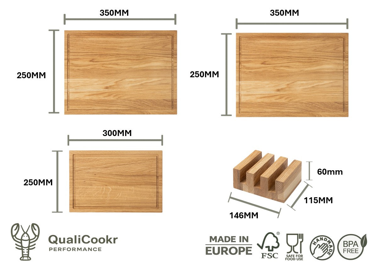 Eiken Serveerboard Set (4pcs) | Borrelplank